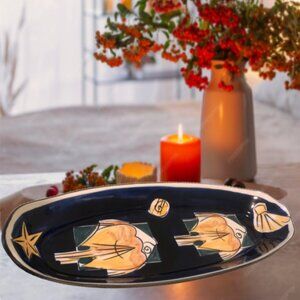 ROBERT GORDON Artistic Stylized Motifs Statement Centerpiece Large Serving Dish